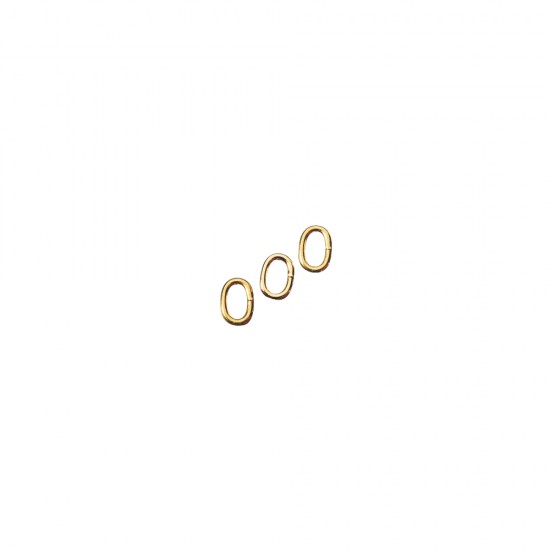 Ring, 0.8mm o, gold, 5.2x3.7mm, tab-bag 25pcs.