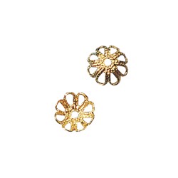 Filigree cap, 7mm o, gold, tab-bag 20pcs. Filigree cap, 7mm o, gold, tab-bag 20pcs.