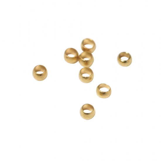 Crimps, gold, 0,8mm/1,5mm o, t-bag 40St?ck