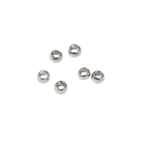 Crimps, platinum, 0,8mm/1,5mm o, t-bag 40St?ck