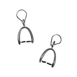 Loop pendant, platinum, 15mm, tab-bag 2pcs. Loop pendant, platinum, 15mm, tab-bag 2pcs.