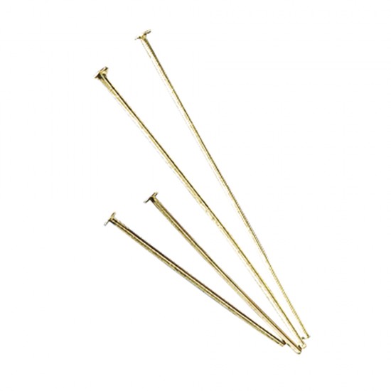 Jewellery pin, 0.6mm o, gold, 35mm, tab-bag 15pcs.