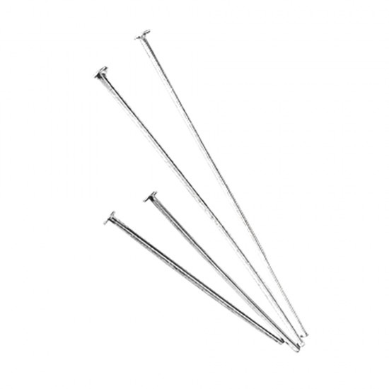 Jewellery pin, 0.6mm o, platinum, 35mm, tab-bag 15pcs.