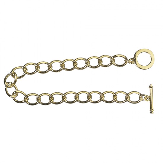 Element bracelet with toggle closure, gold-plated, 18cm, tab-bag 1pc.