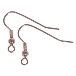 Ear hooks, roz gold, 20mm, tab-bag 4pcs Ear hooks, roz gold, 20mm, tab-bag 4pcs