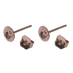 Stud with platine, 6mm o, roz gold, tab-bag 4pcs. Stud with platine, 6mm o, roz gold, tab-bag 4pcs.