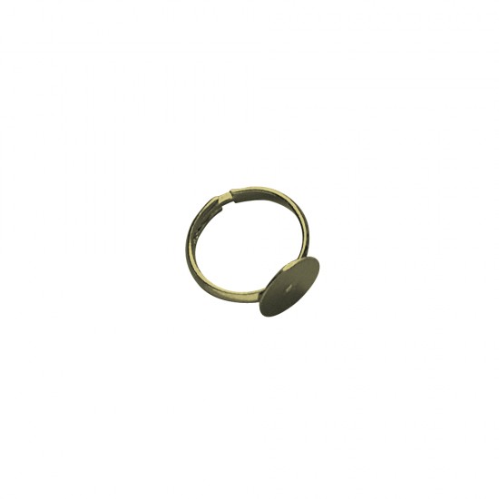 Ring base with plate, 12mm o, gold, tab-bag 2pcs.