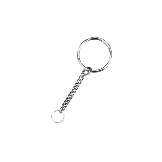 Key ring with element chain, 25mm o, tab-bag 4pcs.