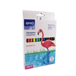 Set 12 culori carioca FLAMINGO , SPREE, cutie carton