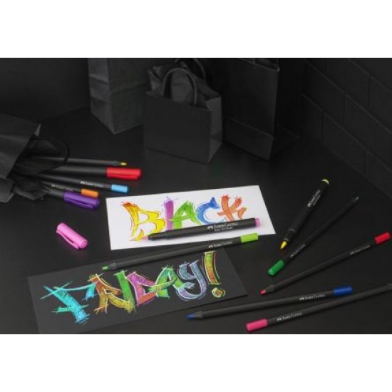 Carioca varf pensula, 20culori/set, pastel, Black Edition, Faber-Castell