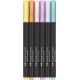 Carioca varf pensula, 6 culori/set, pastel, Black Edition, Faber-Castell