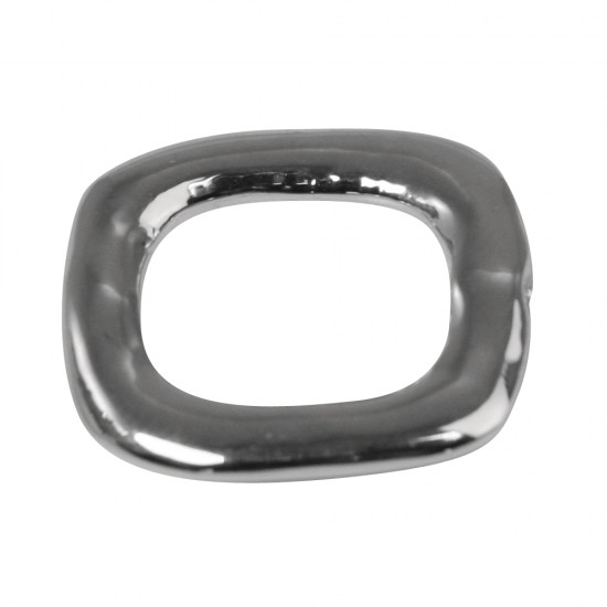 Metal jewellery element Rectangular, argintiu, 20x23mm, tab-bag 2pcs.