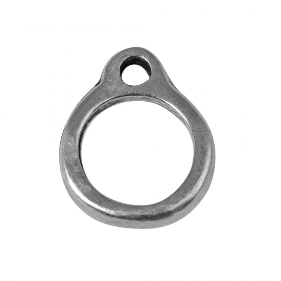 Metal clasps deco element, argintiu, eye o 2mm,2 sizes o 14+20mm, t-bag 2pc