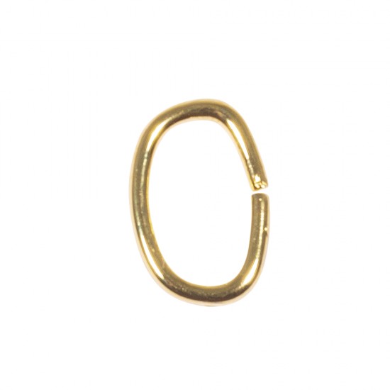 Ring, oval, 0.8mm ø, gold, 7.7x5.3mm, t-bag 22pcs.