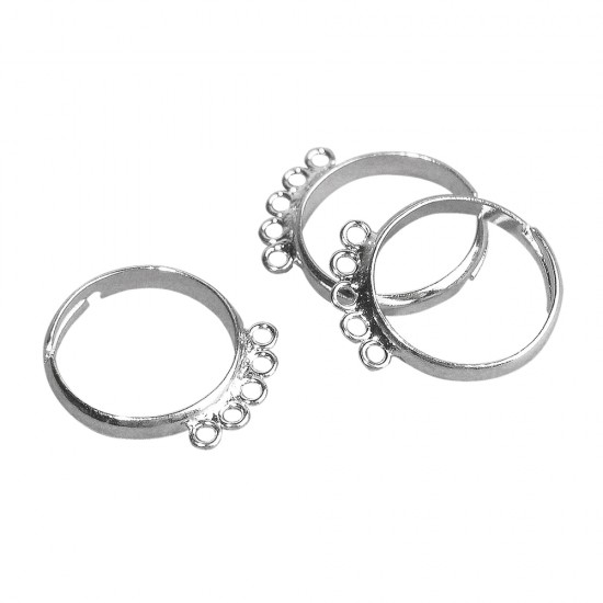 Ring with 5 eyes, platinum, tab-bag 2pcs.