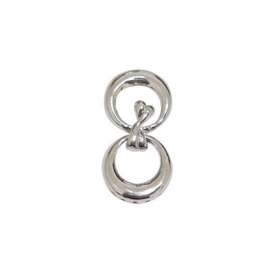 Ring clasp, platinum, 2.9x1.4cm, t-bag 1pc.