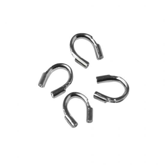 Wire protection, platinum, 4x3mm, t-bag 4pcs.