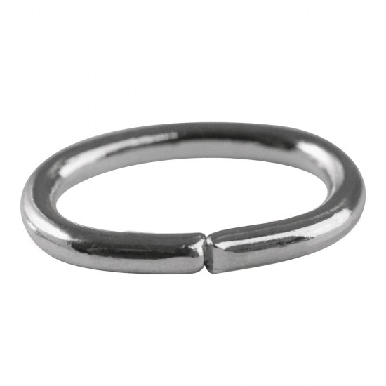 Ring, oval, platinum, 11x7.5x1.2mm, tab-bag 8pcs.