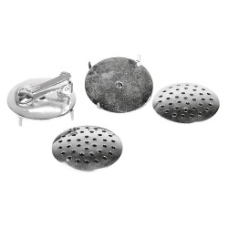 Ear clip w. wieve,  20mm o, platinum, tab-bag 1pair Ear clip w. wieve,  20mm o, platinum, tab-bag 1pair
