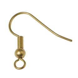 Ear hooks, matt, gold, 20mm, t-bag 4pcs. Ear hooks, matt, gold, 20mm, t-bag 4pcs.