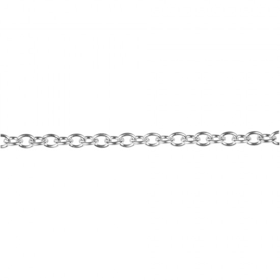 Stainless steel plain coil chain,o5mm, platinum, tab-bag 60cm