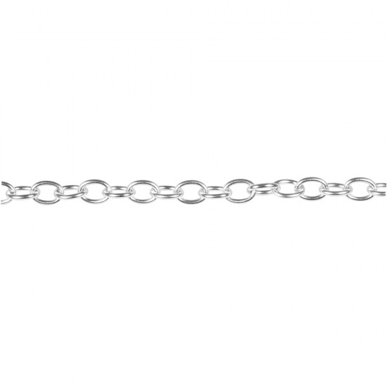 Stainless steel plain coil chain,o7.5mm, platinum, tab-bag 60cm