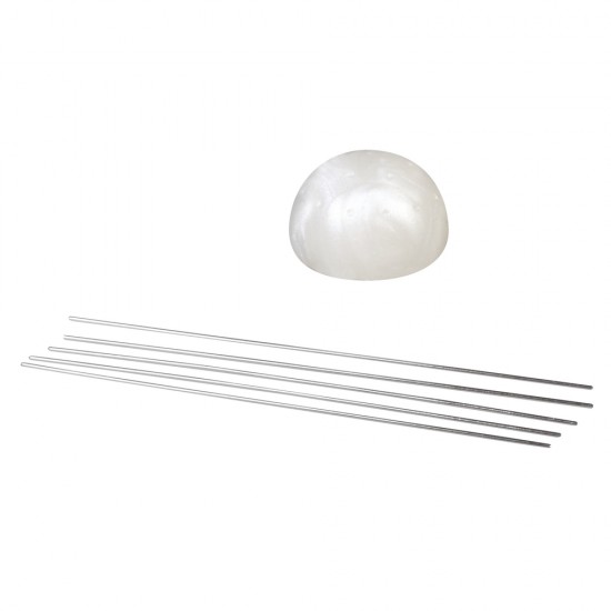 Enchanting 3D- stick bead, half, alabaster alb, + 33 pens,80x0.8 mm, ta