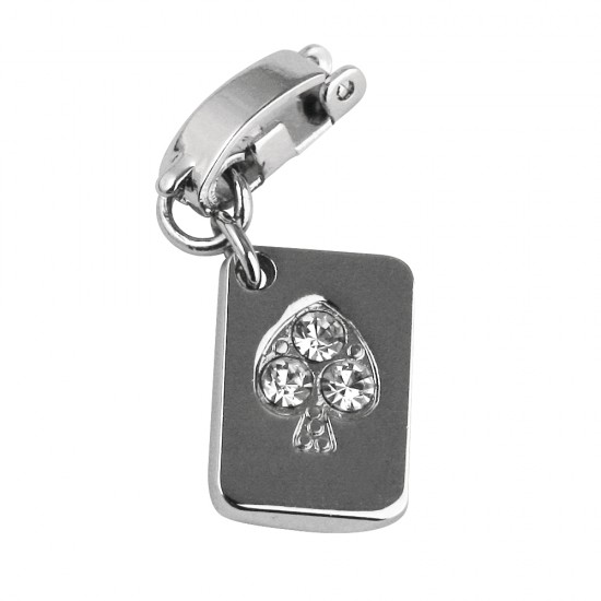 Shoe-Charms: Playing card, 13 mm with clip 11 mm