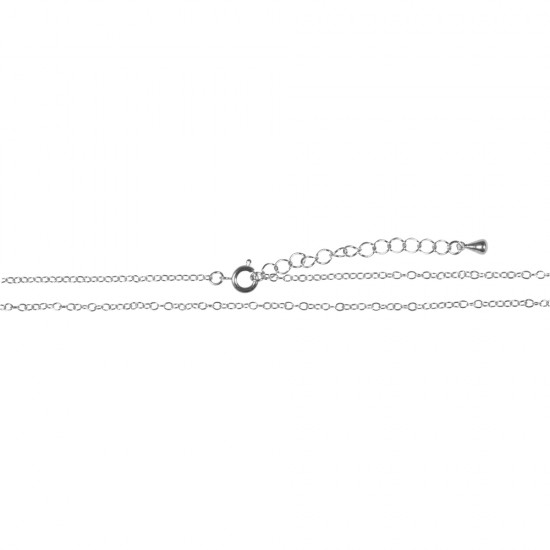 Metal necklace w. lock, 2mm o, 43cm, +5cm extension