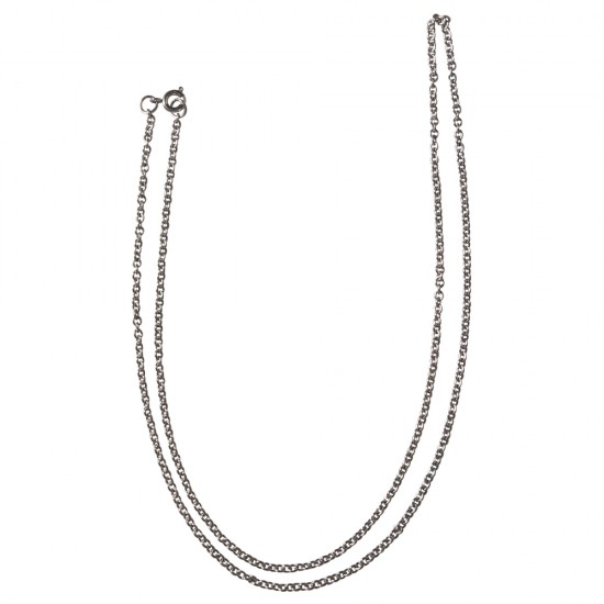 Element chain stainless steel, 60cm, 2,5, platinum, incl., tab-bag 1pc