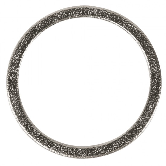 Jewellery-ring, Metal, flat, 50mm o, argintiu, hammerosu