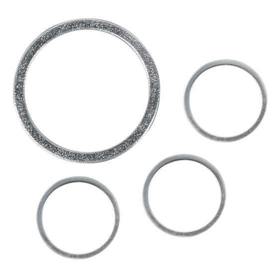 Set metal jewellery ring, flat, argintiu, 1xo37mm+3xo15mm, tab-bag 4pc