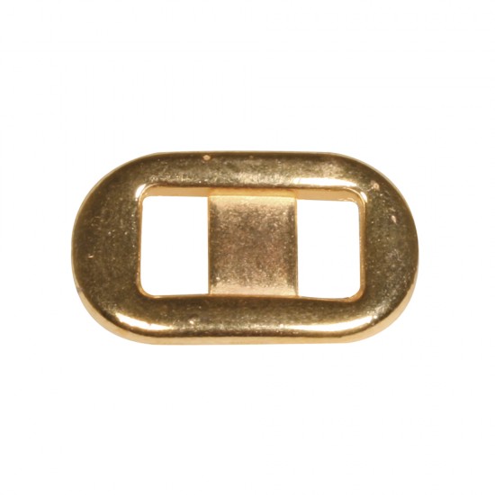 Metal- Deco element oval, gold, 1.3x2.2cm, hole 6mm wide