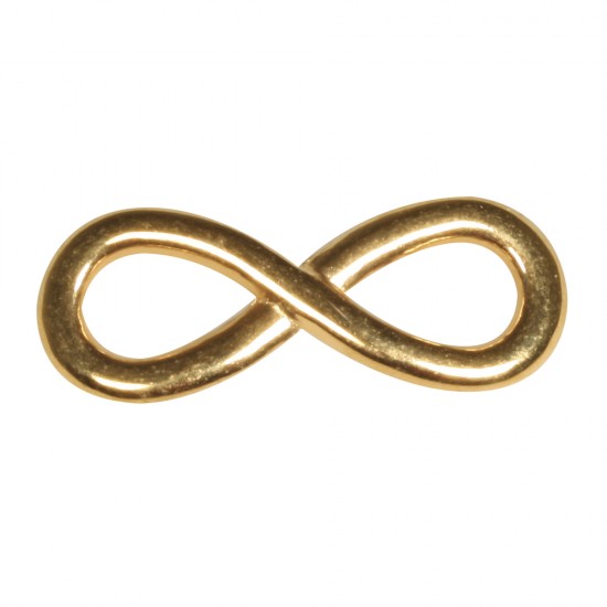Deco metal Infinity, gold, 1.1x2.9 cm, 2 orificii de 5 mm