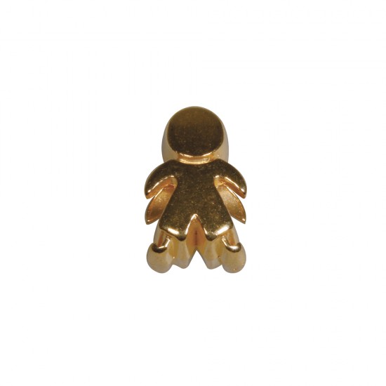 Metal- Bead: Little man, gold, 0.7x1.3cm, big hole 5mm o