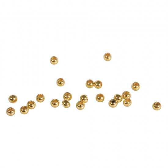 Margele metalice, 3mm o, gold, tab-bag 22pcs