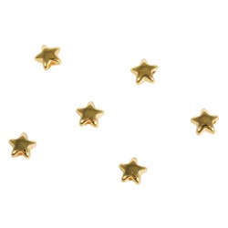 Margele metalice Star, 5mm o, gold, tab-bag 6pcs Margele metalice Star, 5mm o, gold, tab-bag 6pcs