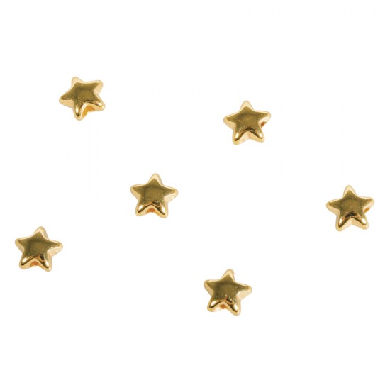 Margele metalice Star, 5mm o, gold, tab-bag 6pcs