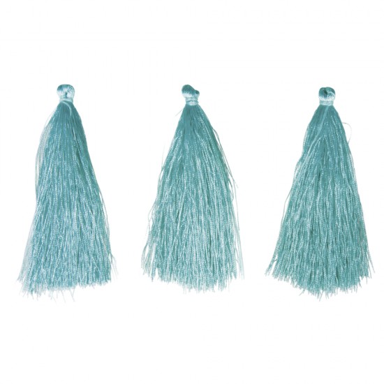 Tassel, turquoise, 90mm