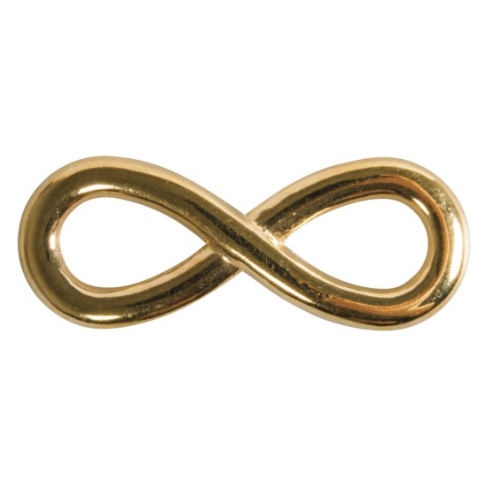 Element decorativ Rayher infinit, auriu, din metal, dimensiune 1,1x2,9 cm