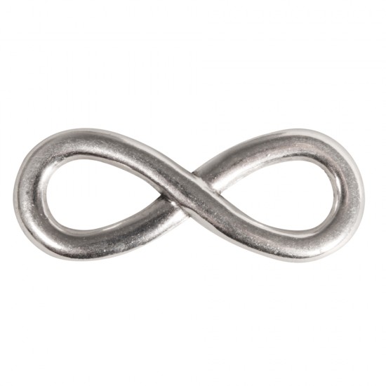 Element decorativ Rayher infinit, argintiu, din metal, dimensiune 1,1x2,9 cm