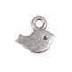 Metallic mini-pendant Bird, silver, 8x5mm, tab-bag 6pcs