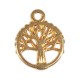 Metal mini-pendant Tree of life, 10mm ø, gold, tab-bag 3pcs