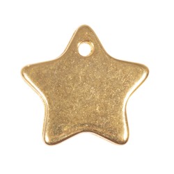 Metallic pendant Star, gold, 19x9mm, tab-bag 2pcs Metallic pendant Star, gold, 19x9mm, tab-bag 2pcs