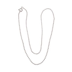Bead chain, 1.5mm ø, silver, 42cm, tab-bag 1pc Bead chain, 1.5mm ø, silver, 42cm, tab-bag 1pc