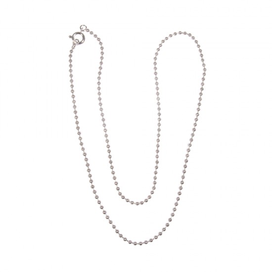 Bead chain, 1.5mm ø, silver, 42cm, tab-bag 1pc