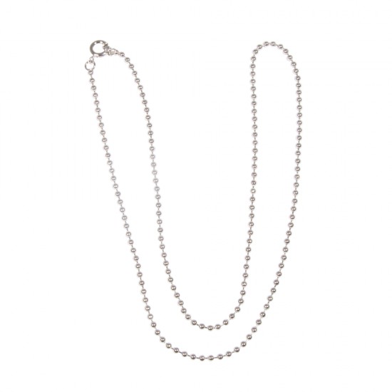 Bead chain, 1.5mm ø, silver, 45cm, tab-bag 1pc