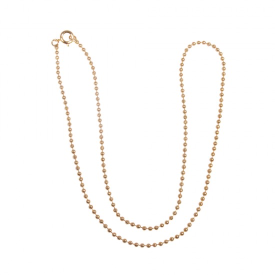 Bead chain, 1.5mm ø, gold, 45cm, tab-bag 1pc