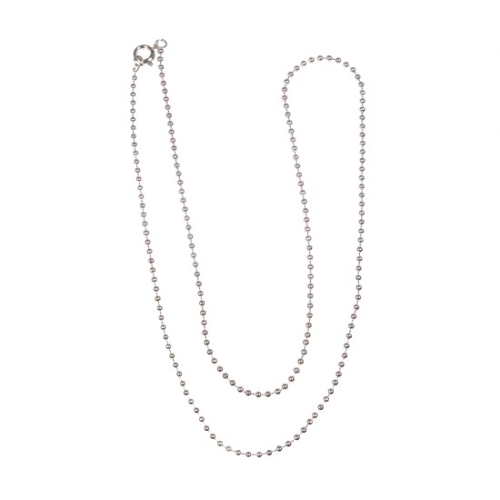 Bead chain, 1.5mm ø, silver, 50cm, tab-bag 1pc
