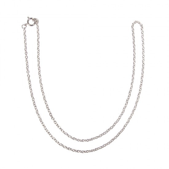 Link chain, silver, 45cm, 2x3mm, tab-bag 1pc
